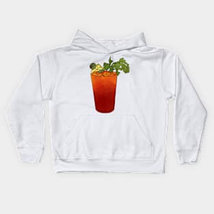 Bloody Mary Cocktail Illustration Kids Hoodie